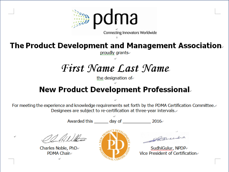 NPDP证书 NPDP证书