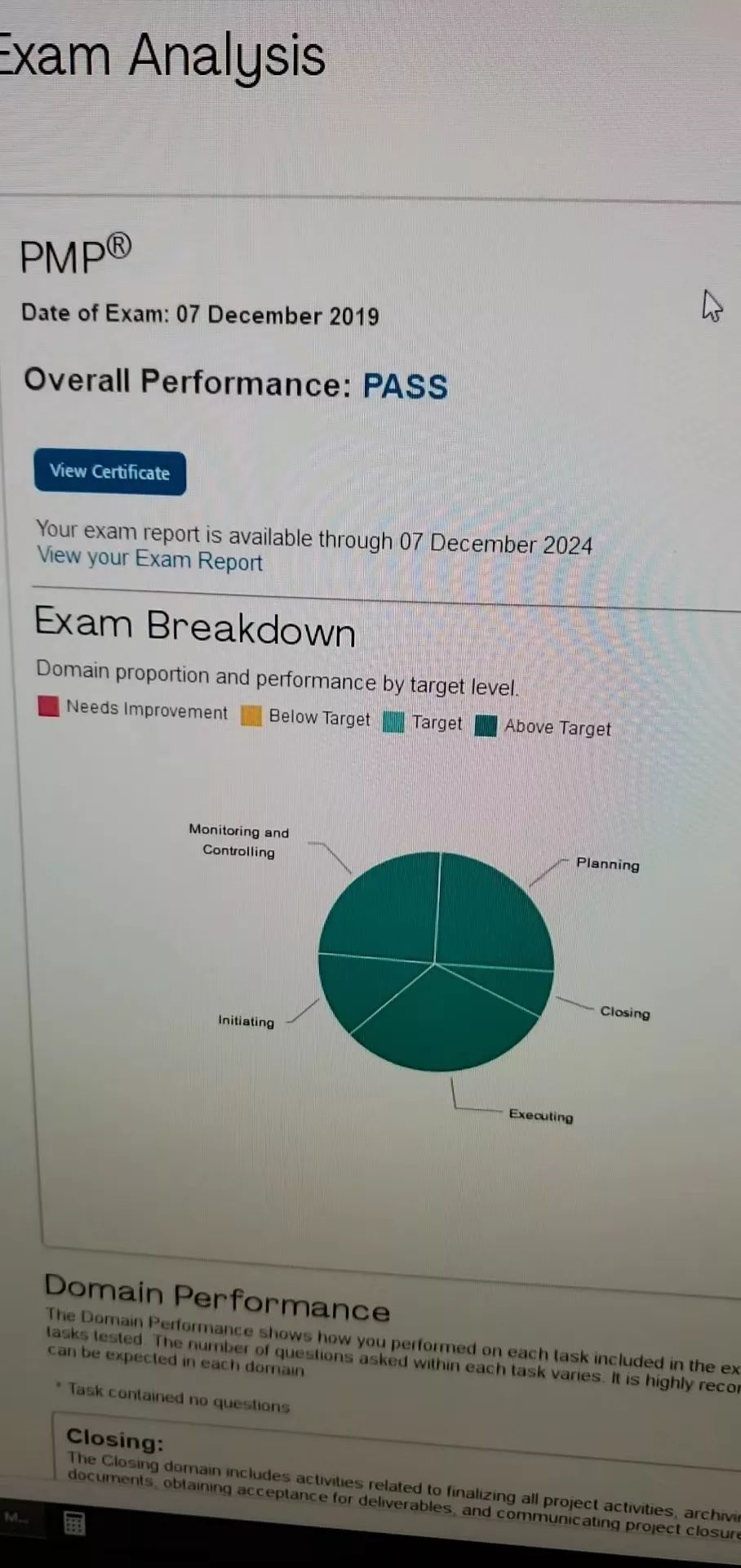 PMP成绩单 PMP成绩单