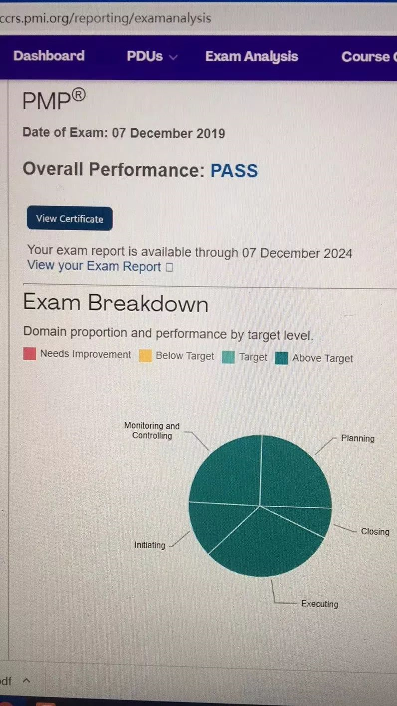 PMP成绩单 PMP成绩单