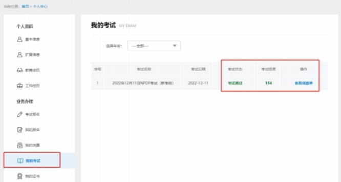 NPDP考试成绩